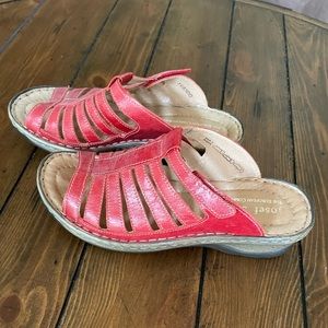 New Red Leather Slip ons- Josef Siebel